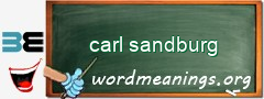 WordMeaning blackboard for carl sandburg